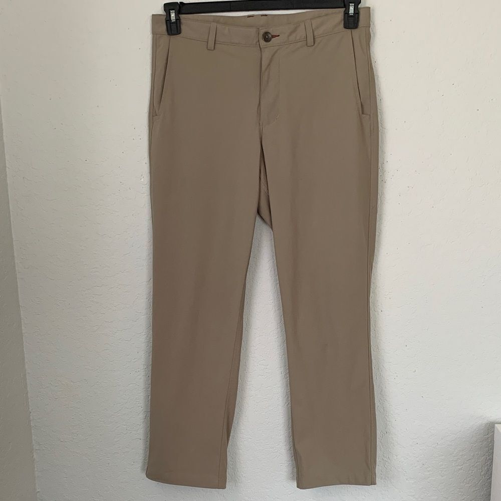QOR Active Stretch Straight Men's Tan Golf  Pants Size 34/32